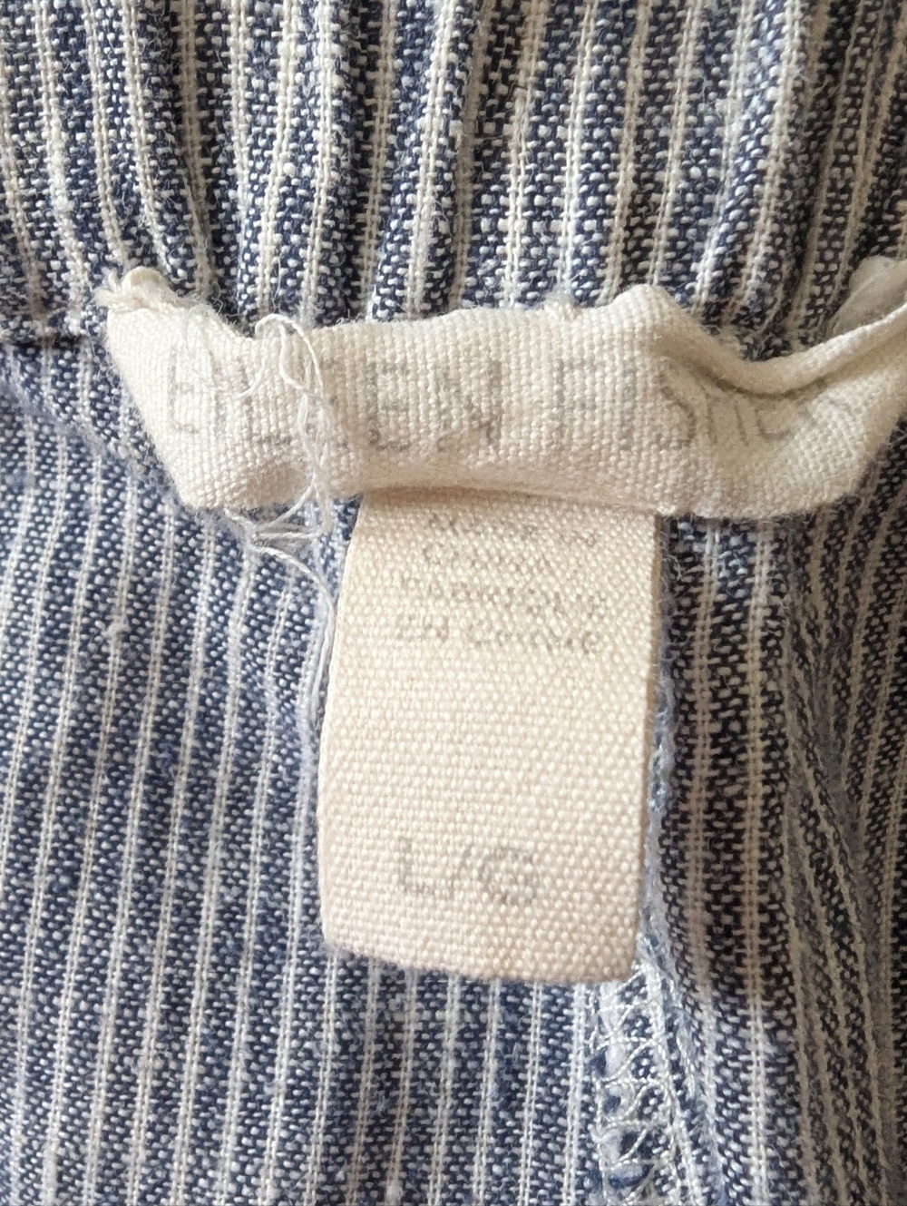 Eileen Fisher Blue and White Striped Cropped Pants - Picture 4 of 9